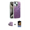 MARSİLYAN™- iPhone 15 Kılıf Zirve Modern Prime - Siyah Buffer Hayalet Cam Ekran Koruyucu + Raze Metal Kamera Lens - PE