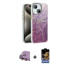 MARSİLYAN™- iPhone 15 Kılıf Zirve Modern Prime - Siyah Buffer Hayalet Cam Ekran Koruyucu + Raze Metal Kamera Lens - PE