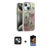 MARSİLYAN™- iPhone 15 Kılıf Zirve Modern Prime - Siyah Buffer Hayalet Cam Ekran Koruyucu + PVD Metal Kamera Lens - YL
