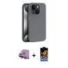 MARSİLYAN™- iPhone 15 Kılıf Zirve Modern Prime - Siyah Buffer Hayalet Cam Ekran Koruyucu + Raze Metal Kamera Lens - PE
