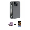 MARSİLYAN™- iPhone 15 Kılıf Zirve Modern Prime - Siyah Buffer Hayalet Cam Ekran Koruyucu + Raze Metal Kamera Lens - SI