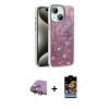 MARSİLYAN™- iPhone 15 Kılıf Zirve Modern Prime - Siyah Buffer Hayalet Cam Ekran Koruyucu + Raze Metal Kamera Lens - SI