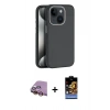 MARSİLYAN™- iPhone 15 Kılıf Zirve Modern Prime - Siyah Buffer Hayalet Cam Ekran Koruyucu + Raze Metal Kamera Lens - SI