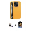 MARSİLYAN™- iPhone 15 Kılıf Zirve Modern Prime - Siyah Buffer Hayalet Cam Ekran Koruyucu + Bilvis Titan Kamera Lens - YL