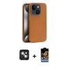 MARSİLYAN™- iPhone 15 Kılıf Zirve Modern Prime - Siyah Buffer Hayalet Cam Ekran Koruyucu + PVD Metal Kamera Lens - YL