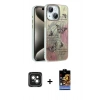 MARSİLYAN™- iPhone 15 Kılıf Zirve Modern Prime - Siyah Buffer Hayalet Cam Ekran Koruyucu + PVD Metal Kamera Lens - YL
