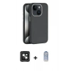 MARSİLYAN™- iPhone 15 Kılıf Zirve Modern Prime - Siyah Joko Magic 5D Cam + PVD Metal Kamera Lens - YL