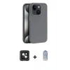 MARSİLYAN™- iPhone 15 Kılıf Zirve Modern Prime - Siyah Joko Magic 5D Cam + PVD Metal Kamera Lens - YL