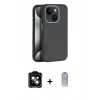 MARSİLYAN™- iPhone 15 Kılıf Zirve Modern Prime - Siyah Joko Magic 5D Cam + PVD Metal Kamera Lens - TU
