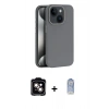 MARSİLYAN™- iPhone 15 Kılıf Zirve Modern Prime - Siyah Joko Magic 5D Cam + PVD Metal Kamera Lens - TU