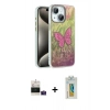 MARSİLYAN™- iPhone 15 Kılıf Zirve Modern Prime - Siyah Polymer Nano Ekran Koruyucu + Bilvis Titan Kamera Lens - PE