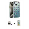 MARSİLYAN™- iPhone 15 Kılıf Zirve Modern Prime - Siyah Polymer Nano Ekran Koruyucu + Bilvis Titan Kamera Lens - PE