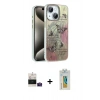 MARSİLYAN™- iPhone 15 Kılıf Zirve Modern Prime - Siyah Polymer Nano Ekran Koruyucu + Bilvis Titan Kamera Lens - PE
