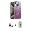 MARSİLYAN™- iPhone 15 Kılıf Zirve Modern Prime - Siyah Polymer Nano Ekran Koruyucu + Bilvis Titan Kamera Lens - PE