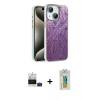 MARSİLYAN™- iPhone 15 Kılıf Zirve Modern Prime - Siyah Polymer Nano Ekran Koruyucu + Bilvis Titan Kamera Lens - PE