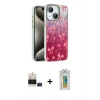 MARSİLYAN™- iPhone 15 Kılıf Zirve Modern Prime - Siyah Polymer Nano Ekran Koruyucu + Bilvis Titan Kamera Lens - PE