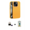 MARSİLYAN™- iPhone 15 Kılıf Zirve Modern Prime - Siyah Polymer Nano Ekran Koruyucu + Bilvis Titan Kamera Lens - PE