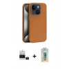 MARSİLYAN™- iPhone 15 Kılıf Zirve Modern Prime - Siyah Polymer Nano Ekran Koruyucu + Bilvis Titan Kamera Lens - PE