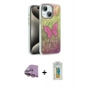 MARSİLYAN™- iPhone 15 Kılıf Zirve Modern Prime - Siyah Polymer Nano Ekran Koruyucu + Raze Metal Kamera Lens - PE