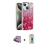 MARSİLYAN™- iPhone 15 Kılıf Zirve Modern Prime - Siyah Polymer Nano Ekran Koruyucu + Raze Metal Kamera Lens - PE