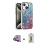 MARSİLYAN™- iPhone 15 Kılıf Zirve Modern Prime - Siyah Polymer Nano Ekran Koruyucu + Raze Metal Kamera Lens - PE