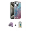 MARSİLYAN™- iPhone 15 Kılıf Zirve Modern Prime - Siyah Polymer Nano Ekran Koruyucu + Raze Metal Kamera Lens - YL