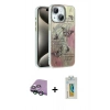 MARSİLYAN™- iPhone 15 Kılıf Zirve Modern Prime - Siyah Polymer Nano Ekran Koruyucu + Raze Metal Kamera Lens - YL