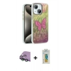 MARSİLYAN™- iPhone 15 Kılıf Zirve Modern Prime - Siyah Polymer Nano Ekran Koruyucu + Raze Metal Kamera Lens - YL