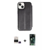 MARSİLYAN™- iPhone 15 Kılıf Zirve Yansıma Serisi - Siyah 360 Mat Full Body Arka Koruyucu + Bilvis Titan Kamera Lens - YL