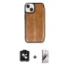 MARSİLYAN™- iPhone 15 Kılıf Zirve Yansıma Serisi - Siyah Bilvis 3D Mat Cam Ekran Koruyucu + PVD Metal Kamera Lens - TU