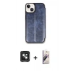 MARSİLYAN™- iPhone 15 Kılıf Zirve Yansıma Serisi - Siyah Bilvis 3D Mat Cam Ekran Koruyucu + PVD Metal Kamera Lens - YL