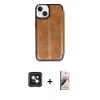 MARSİLYAN™- iPhone 15 Kılıf Zirve Yansıma Serisi - Siyah Bilvis 3D Mat Cam Ekran Koruyucu + PVD Metal Kamera Lens - YL
