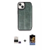 MARSİLYAN™- iPhone 15 Kılıf Zirve Yansıma Serisi - Siyah Buffer Hayalet Cam Ekran Koruyucu + Bilvis Titan Kamera Lens - YL