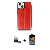 MARSİLYAN™- iPhone 15 Kılıf Zirve Yansıma Serisi - Siyah Buffer Hayalet Cam Ekran Koruyucu + Bilvis Titan Kamera Lens - YL