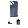 MARSİLYAN™- iPhone 15 Kılıf Zirve Yansıma Serisi - Siyah Buffer Hayalet Cam Ekran Koruyucu + Bilvis Titan Kamera Lens - YL
