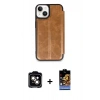 MARSİLYAN™- iPhone 15 Kılıf Zirve Yansıma Serisi - Siyah Buffer Hayalet Cam Ekran Koruyucu + Turuncu PVD Metal Kamera Lens
