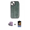 MARSİLYAN™- iPhone 15 Kılıf Zirve Yansıma Serisi - Siyah Buffer Hayalet Cam Ekran Koruyucu + Raze Metal Kamera Lens - YL