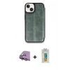 MARSİLYAN™- iPhone 15 Kılıf Zirve Yansıma Serisi - Siyah Polymer Nano Ekran Koruyucu + Raze Metal Kamera Lens - PE