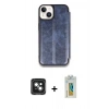 MARSİLYAN™- iPhone 15 Kılıf Zirve Yansıma Serisi - Siyah Polymer Nano Ekran Koruyucu + PVD Metal Kamera Lens - YL