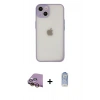 MARSİLYAN™- iPhone 15 Plus Kılıf Ahenk Çizgi Serisi - Siyah Joko Magic 5D Cam + Raze Metal Kamera Lens - SI