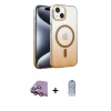 MARSİLYAN™- iPhone 15 Plus Kılıf Ahenk Doku Özel Seri - Siyah Joko Magic 5D Cam + Raze Metal Kamera Lens - PE