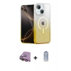 MARSİLYAN™- iPhone 15 Plus Kılıf Eksen Minimal Özel Seri - Siyah Joko Magic 5D Cam + Raze Metal Kamera Lens - PE