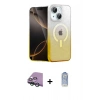 MARSİLYAN™- iPhone 15 Plus Kılıf Eksen Minimal Özel Seri - Siyah Joko Magic 5D Cam + Raze Metal Kamera Lens - YL
