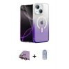 MARSİLYAN™- iPhone 15 Plus Kılıf Eksen Minimal Özel Seri - Siyah Joko Magic 5D Cam + Raze Metal Kamera Lens - SI