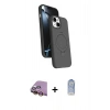 MARSİLYAN™- iPhone 15 Plus Kılıf İz Işık Koleksiyonu - Siyah Joko Magic 5D Cam + Raze Metal Kamera Lens - SI