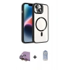 MARSİLYAN™- iPhone 15 Plus Kılıf Yadigar Asil Koleksiyonu - Siyah Joko Magic 5D Cam + Raze Metal Kamera Lens - SI