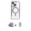 MARSİLYAN™- iPhone 15 Plus Kılıf Yadigar Klasik Özel Seri - Siyah Joko Magic 5D Cam + Pembe Raze Metal Kamera Lens