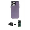 MARSİLYAN™- iPhone 15 Pro Kılıf Ahenk Çizgi Prime - Şeffaf 360 Full Body Arka Koruyucu + Raze Metal Kamera Lens - TMGI