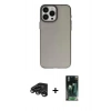 MARSİLYAN™- iPhone 15 Pro Kılıf Ahenk Çizgi Prime - Şeffaf 360 Full Body Arka Koruyucu + Raze Metal Kamera Lens - TMGI