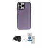 MARSİLYAN™- iPhone 15 Pro Kılıf Ahenk Çizgi Prime - Şeffaf Royal Nano Ekran Koruyucu + Raze Metal Kamera Lens - TMGI